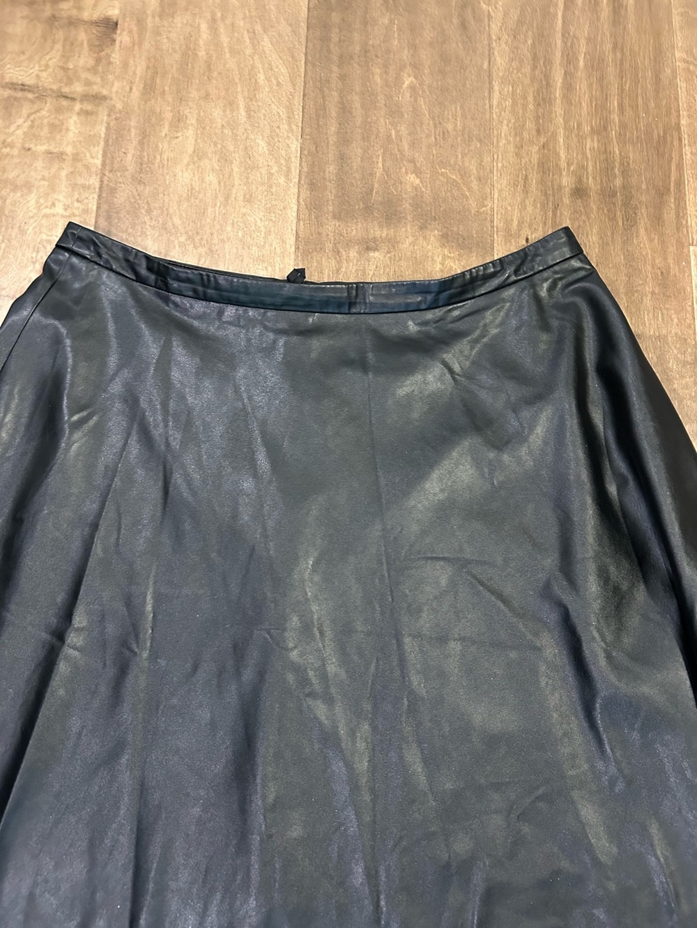 Akris Punto black vegan leather midi/ maxi circle skirt 12 - Picture 4 of 9